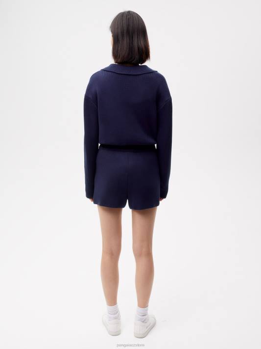 pletené šortky R6FH241 námořnická modrá oblečení Pangaia ženy