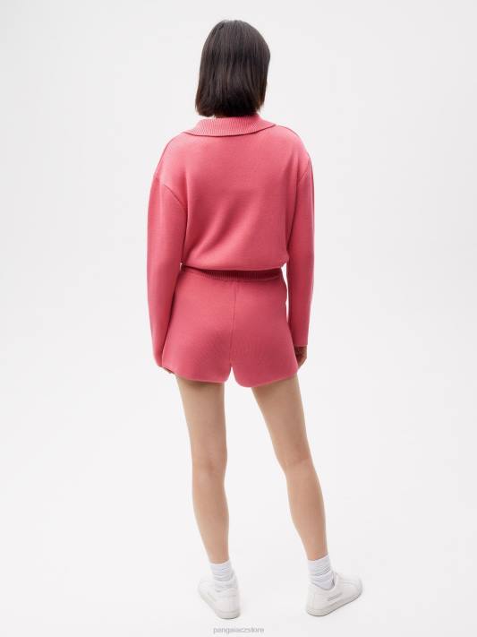 pletené šortky R6FH278 lotosově růžové oblečení Pangaia ženy