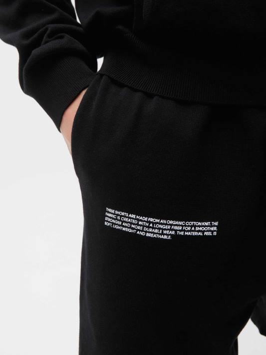 úpletové šortky z organické bavlny R6FH226 Černá oblečení Pangaia ženy