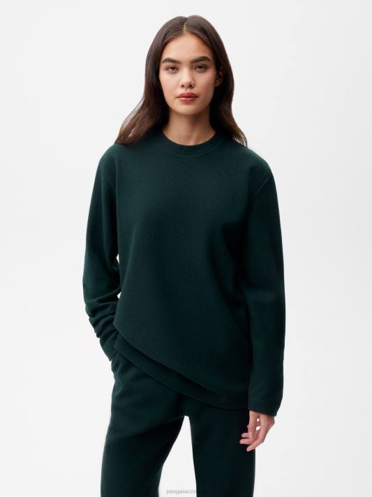 Tričko s dlouhým rukávem z recyklované vlny R6FH140 olistění zelené oblečení Pangaia ženy