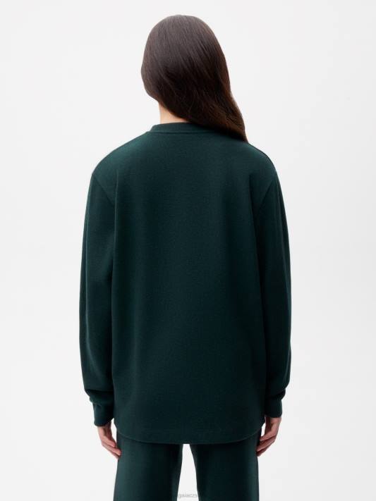 Tričko s dlouhým rukávem z recyklované vlny R6FH140 olistění zelené oblečení Pangaia ženy