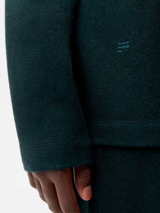 Tričko s dlouhým rukávem z recyklované vlny R6FH140 olistění zelené oblečení Pangaia ženy