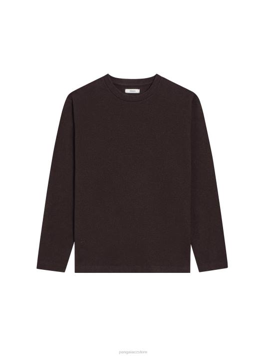 Tričko s dlouhým rukávem z recyklované vlny R6FH200 kaštanově hnědá oblečení Pangaia ženy