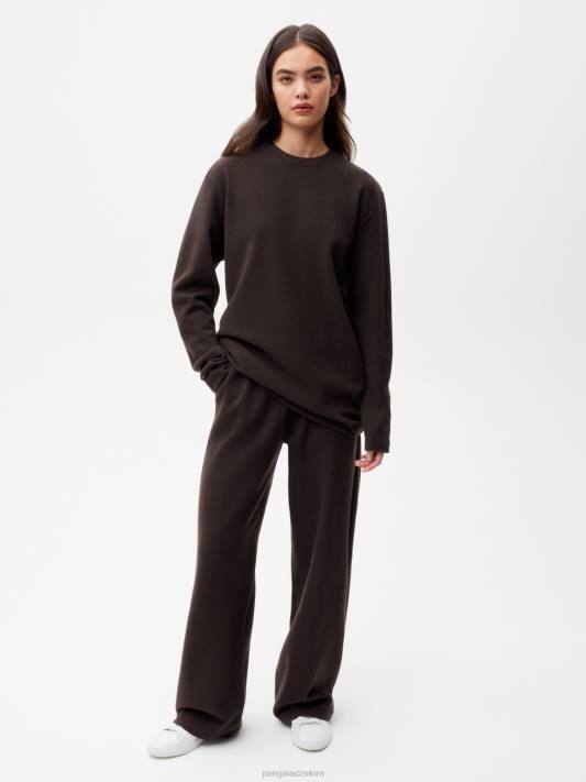 Tričko s dlouhým rukávem z recyklované vlny R6FH200 kaštanově hnědá oblečení Pangaia ženy