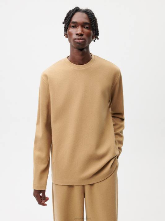 Tričko s dlouhým rukávem z recyklované vlny R6FH206 hnědý oblečení Pangaia ženy