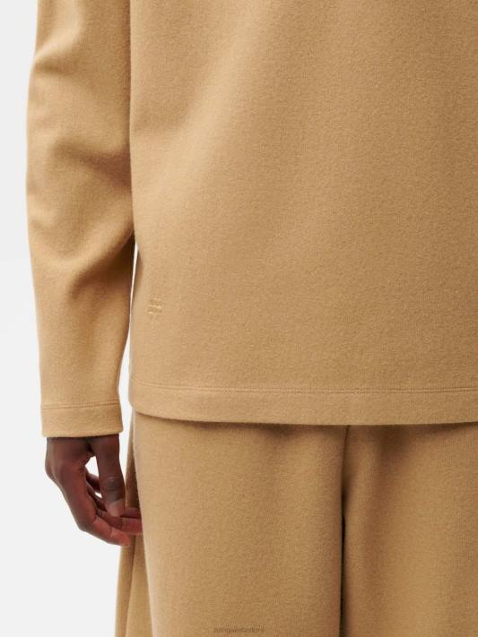 Tričko s dlouhým rukávem z recyklované vlny R6FH206 hnědý oblečení Pangaia ženy