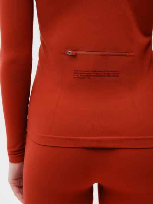 motion x zip s dlouhým rukávem R6FH146 jaspis červený oblečení Pangaia ženy