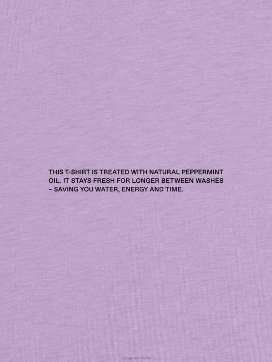 Jádro trička pprmint z organické bavlny R6FH168 orchidej fialová oblečení Pangaia ženy