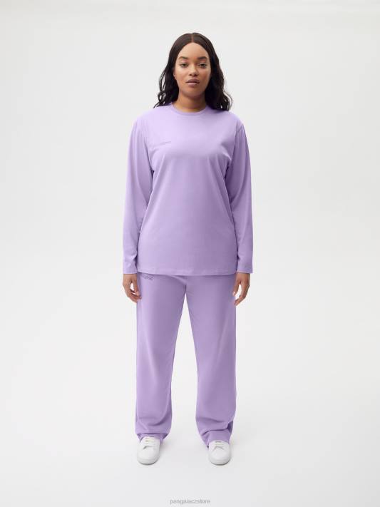 Jádro trička pprmint z organické bavlny s dlouhým rukávem R6FH211 orchidej fialová oblečení Pangaia ženy