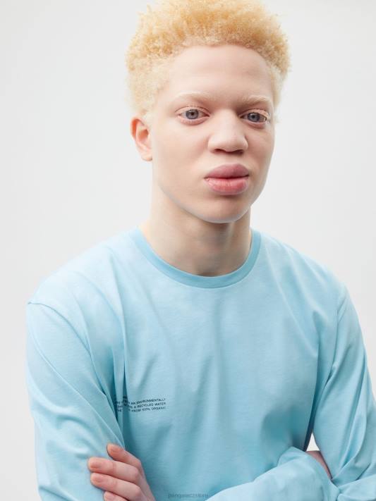 Jádro trička pprmint z organické bavlny s dlouhým rukávem R6FH213 nebeská modrá oblečení Pangaia ženy