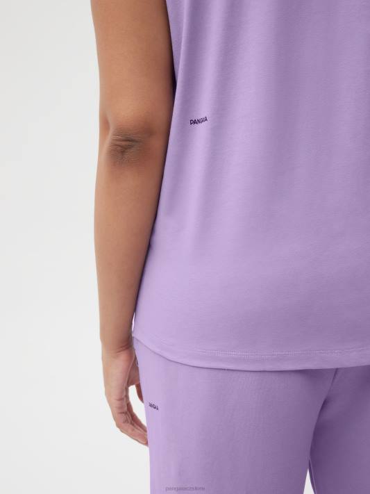 Pprmint organické bavlněné zkrácené jádro trička na ramenou R6FH159 orchidej fialová oblečení Pangaia ženy