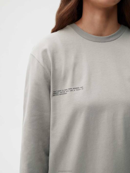 Tričko s dlouhým rukávem z organické bavlny s c-vláknem R6FH148 kámen oblečení Pangaia ženy