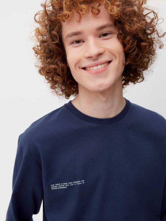 Tričko s dlouhým rukávem z organické bavlny s c-vláknem R6FH149 námořnická modrá oblečení Pangaia ženy