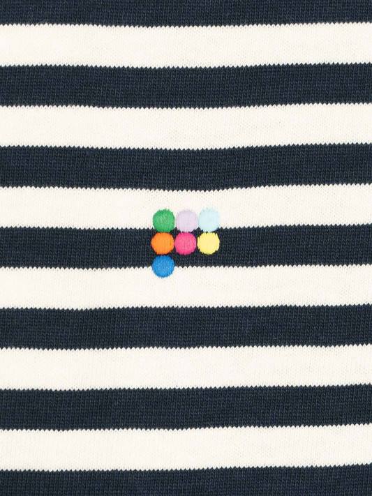 boxy tričko z recyklované bavlny s pruhy R6FH138 námořnická modrá oblečení Pangaia ženy