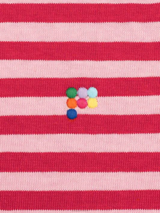 boxy tričko z recyklované bavlny s pruhy R6FH207 jaspis červený oblečení Pangaia ženy