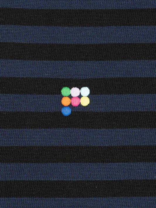 boxy tričko z recyklované bavlny s pruhy R6FH209 Černá oblečení Pangaia ženy