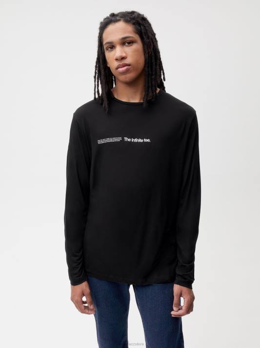 laboratorní tričko s dlouhým rukávem z nekonečných vláken R6FH143 Černá oblečení Pangaia ženy