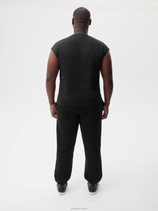 organické bavlněné tričko se zkráceným ramenem a jádrem z C-vlákna R6FH161 Černá oblečení Pangaia ženy