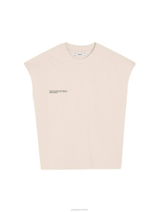 organické bavlněné tričko se zkráceným ramenem a jádrem z C-vlákna R6FH174 písek oblečení Pangaia ženy