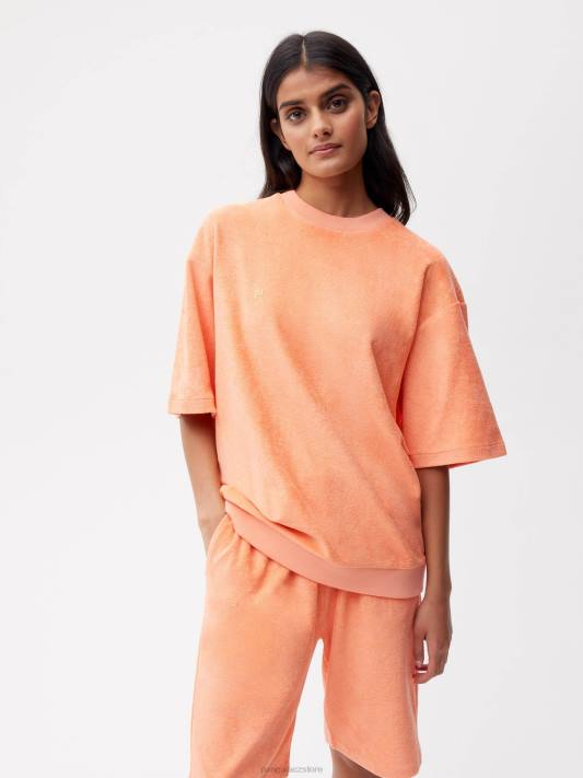 ručníkové tričko R6FH163 broskev perfektní oblečení Pangaia ženy