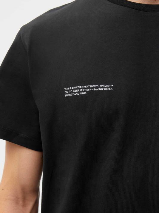 tričko z organické bavlny s jádrem z C-vlákna R6FH137 Černá oblečení Pangaia ženy