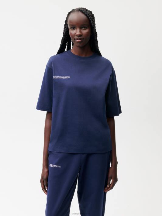 uvolněné tričko z organické bavlny s c-vláknem R6FH185 námořnická modrá oblečení Pangaia ženy