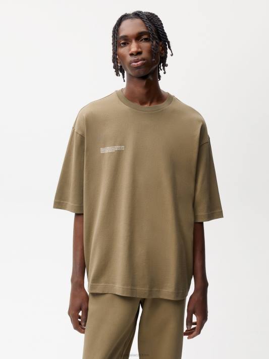 v konverzním bavlněném hranatém tričku R6FH212 uhlíkově hnědá oblečení Pangaia ženy